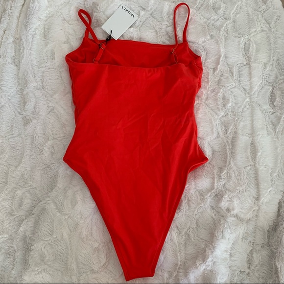 NWT Vitamin A Jenna High Leg One Piece in Orange Red - Picture 4 of 6